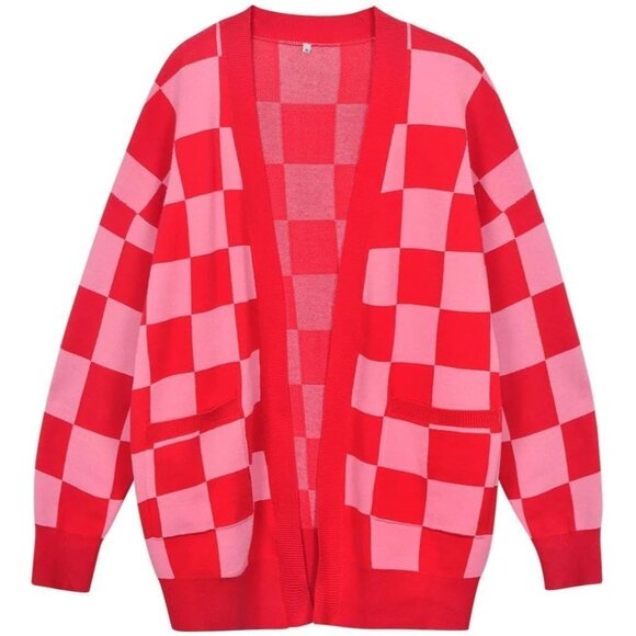 Oversized Plus Size Knit Cardigan with V-Neck - Perfect for Everyday Comfort - Picture 9 of 9